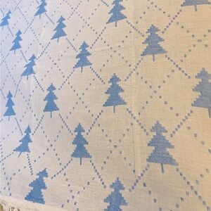 Tree Loom Weave Travel Blanket Scarf Wrap Big Sky BLUE NEW 2 Side Jacquard